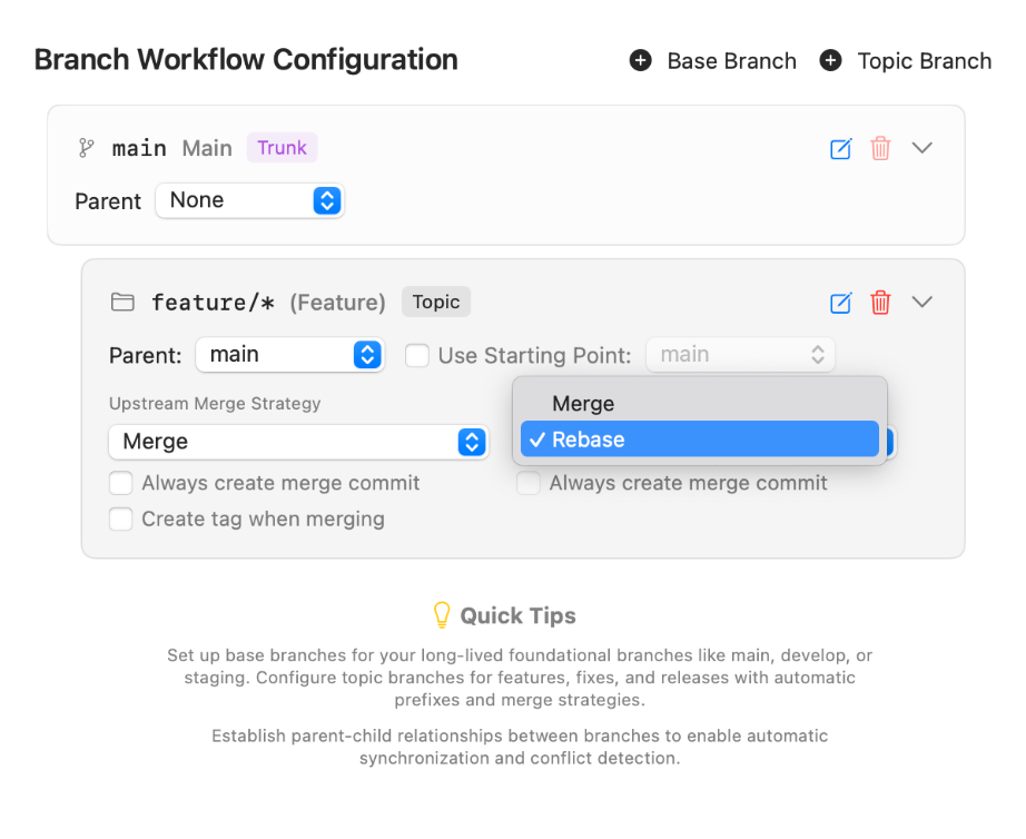Tower Workflows – Choosing the Downstream Merge Strategy for GitHub Flow