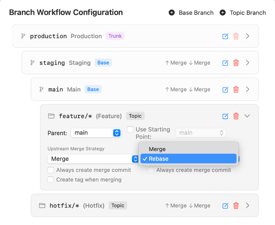 Tower Workflows – Choosing the Downstream Merge Strategy for GitLab Flow