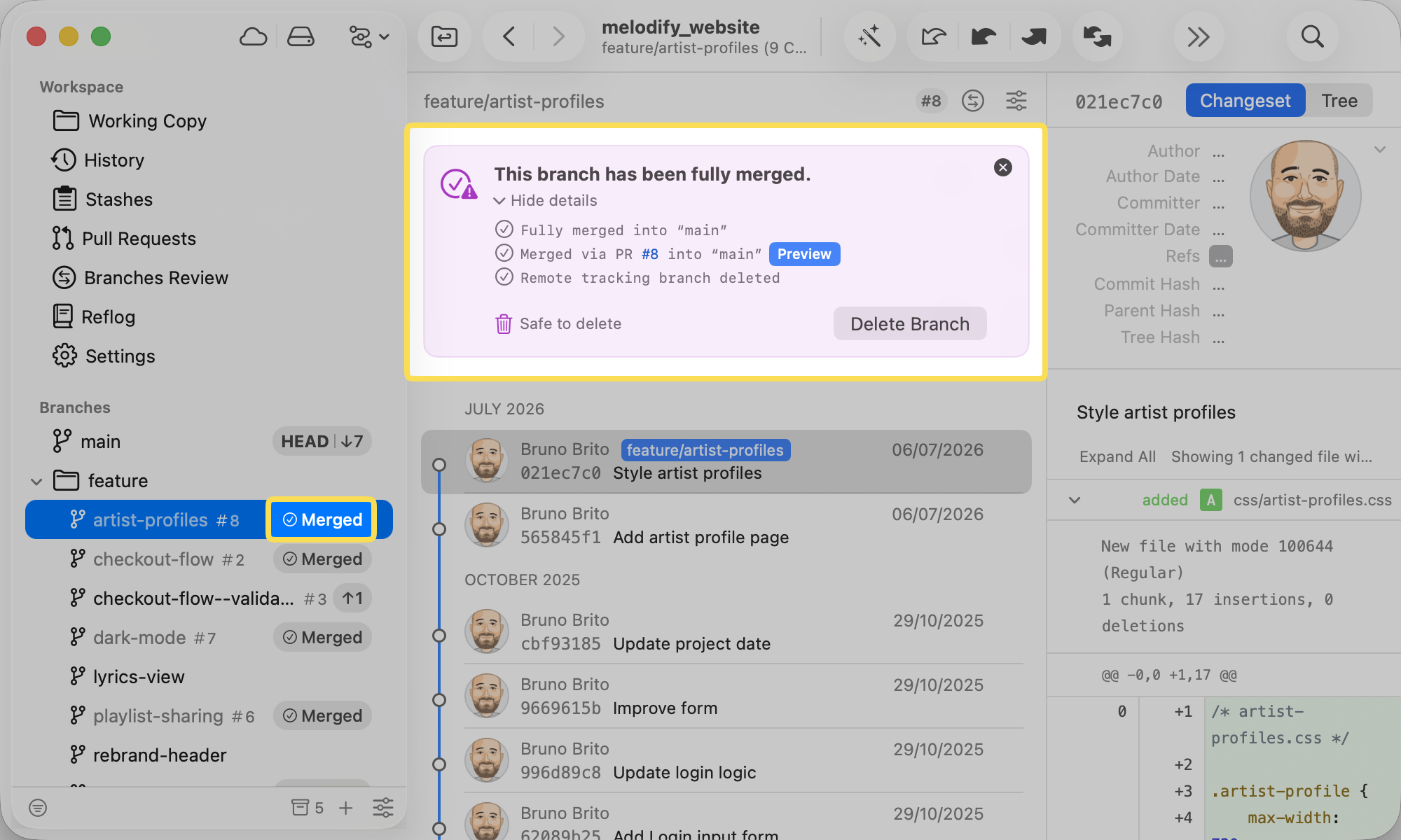 PR-Based Merge Detection