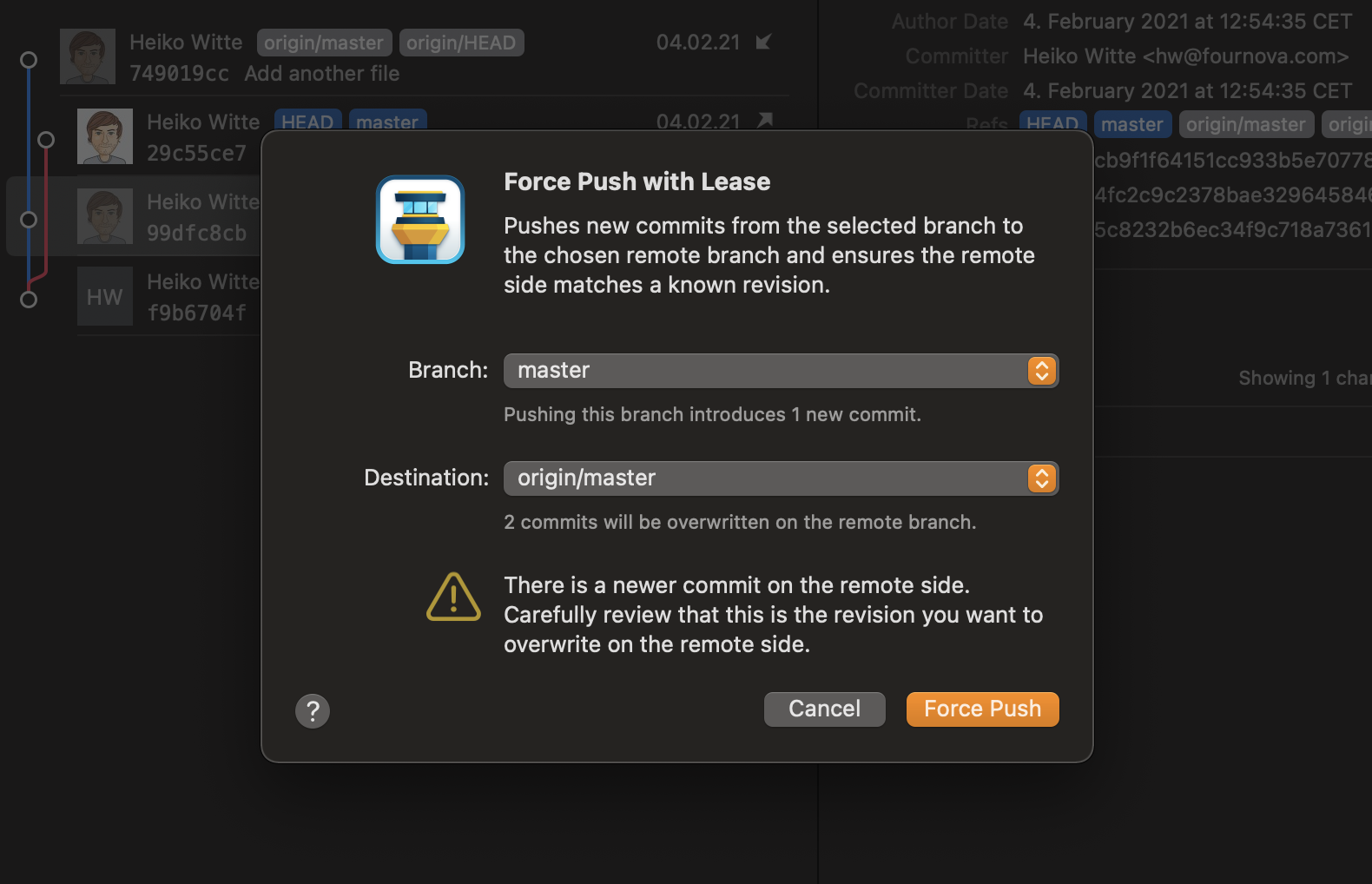 Tower — Force Push with Lease