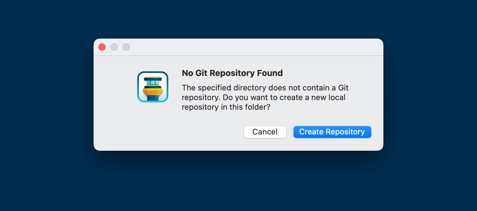 Tower — No Git Repository Found