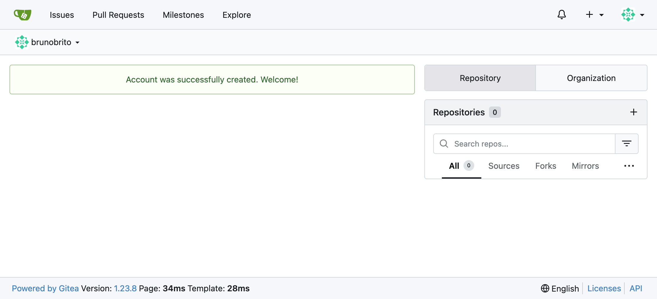 Gitea – Dashboard