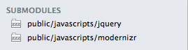 Submodules listed in the sidebar of the super repository