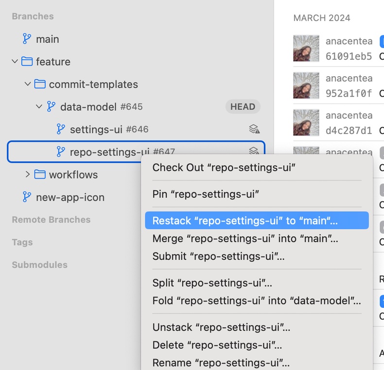 Tower — "Restacking" feature