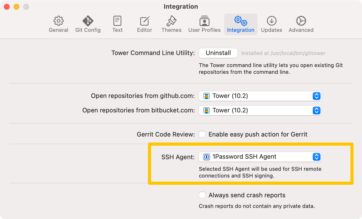 Tower 10.2 — SSH Agent