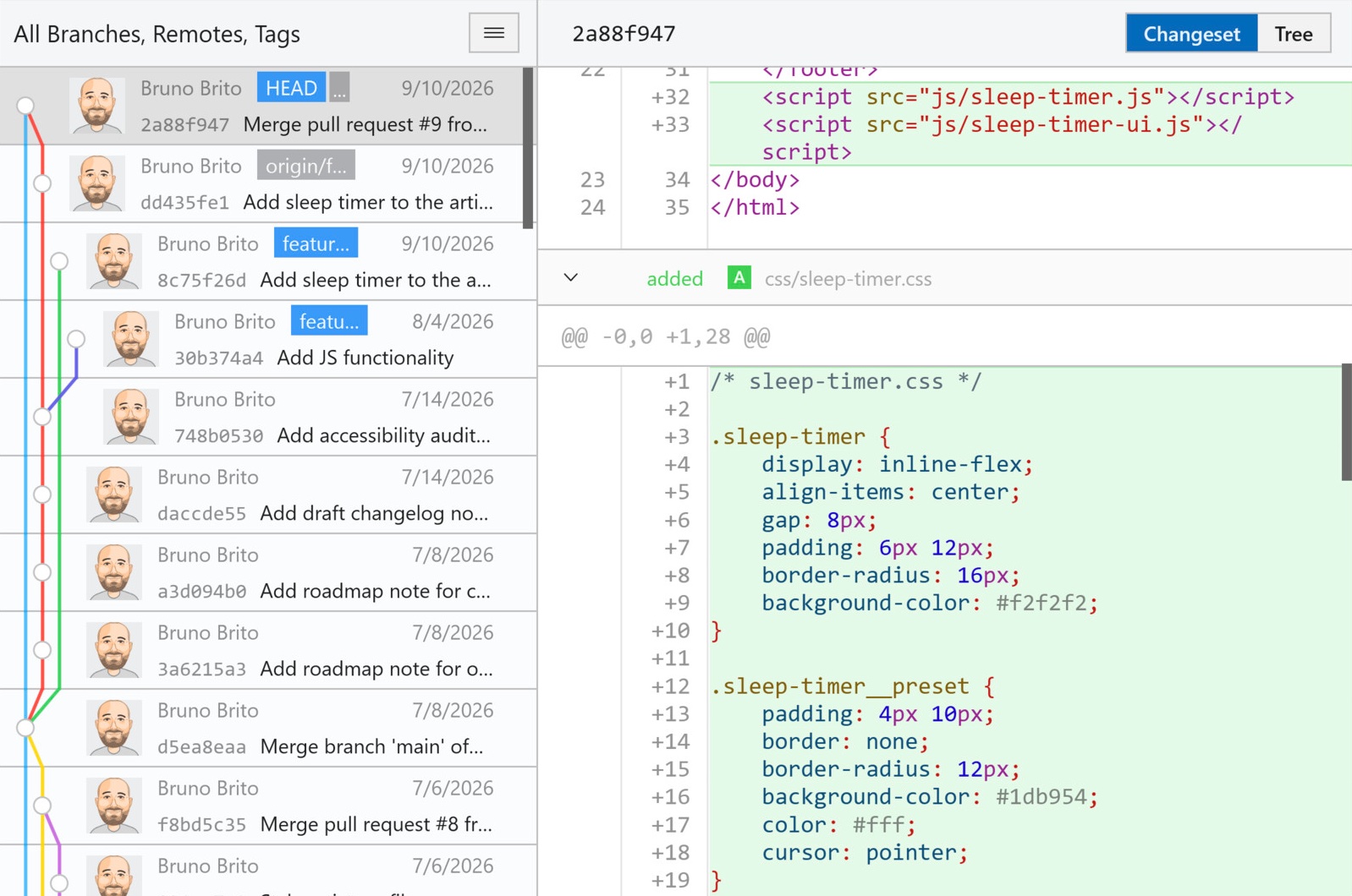 Tower 15 for Windows – Syntax highlighting in the diff view