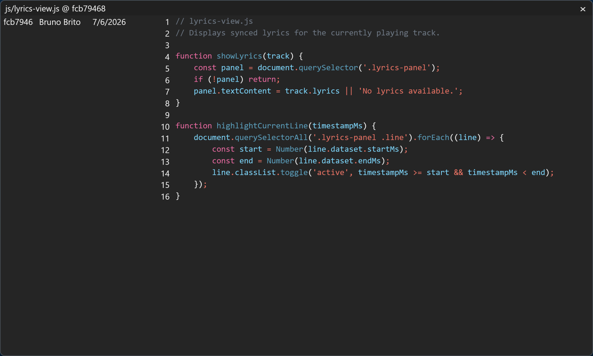 Tower 15 for Windows – Syntax highlighting in the Blame view
