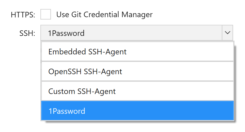 Tower — List of SSH Agents available from the dropdown menu