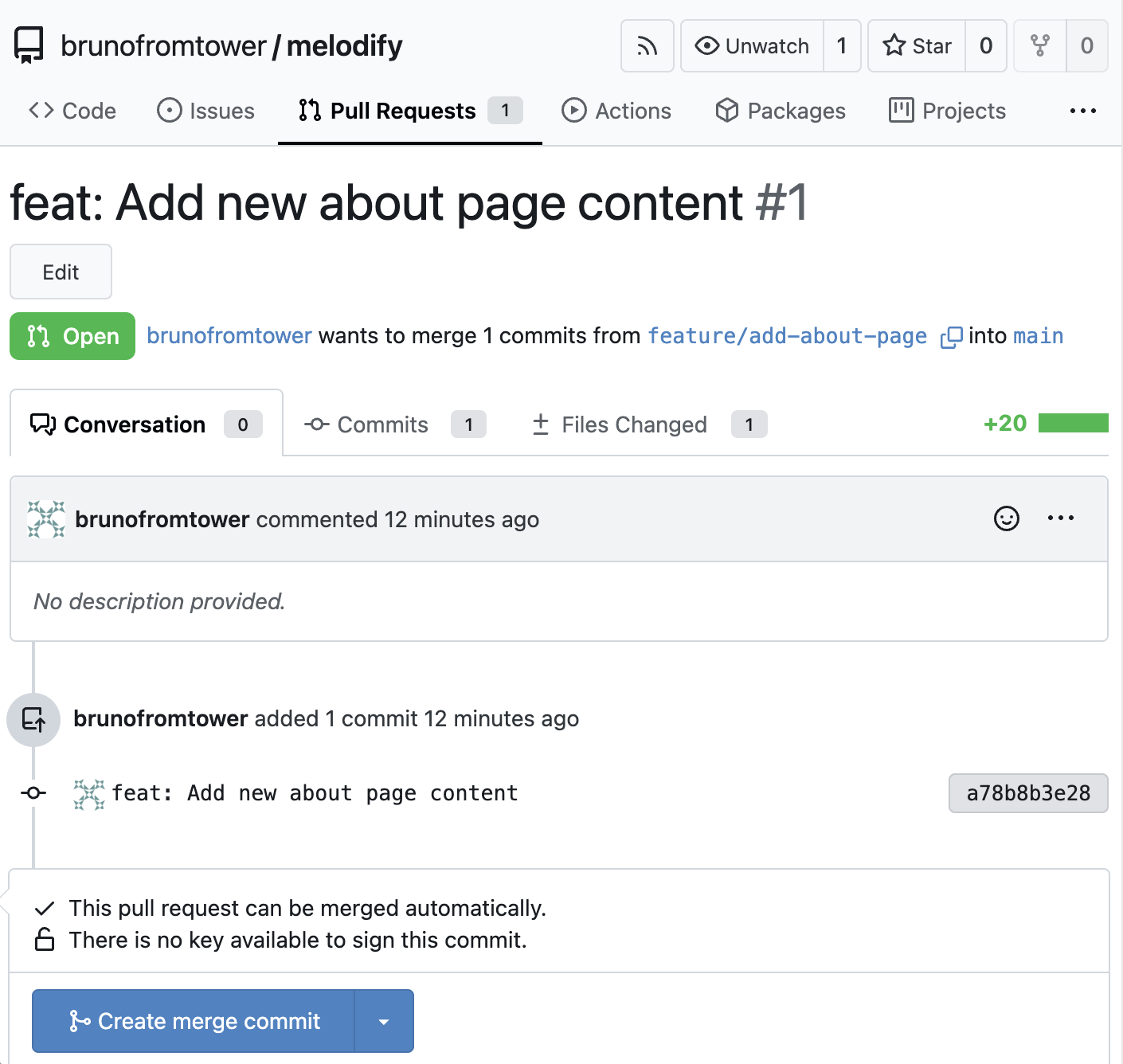 Creating a Pull Request in Gitea