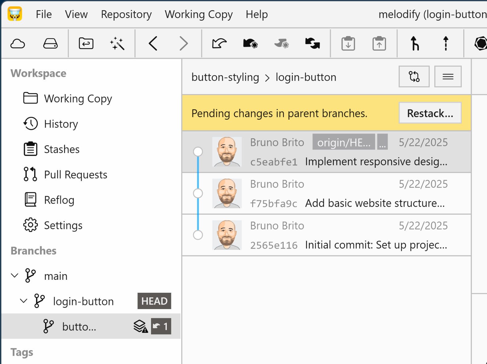 Restacking Branches