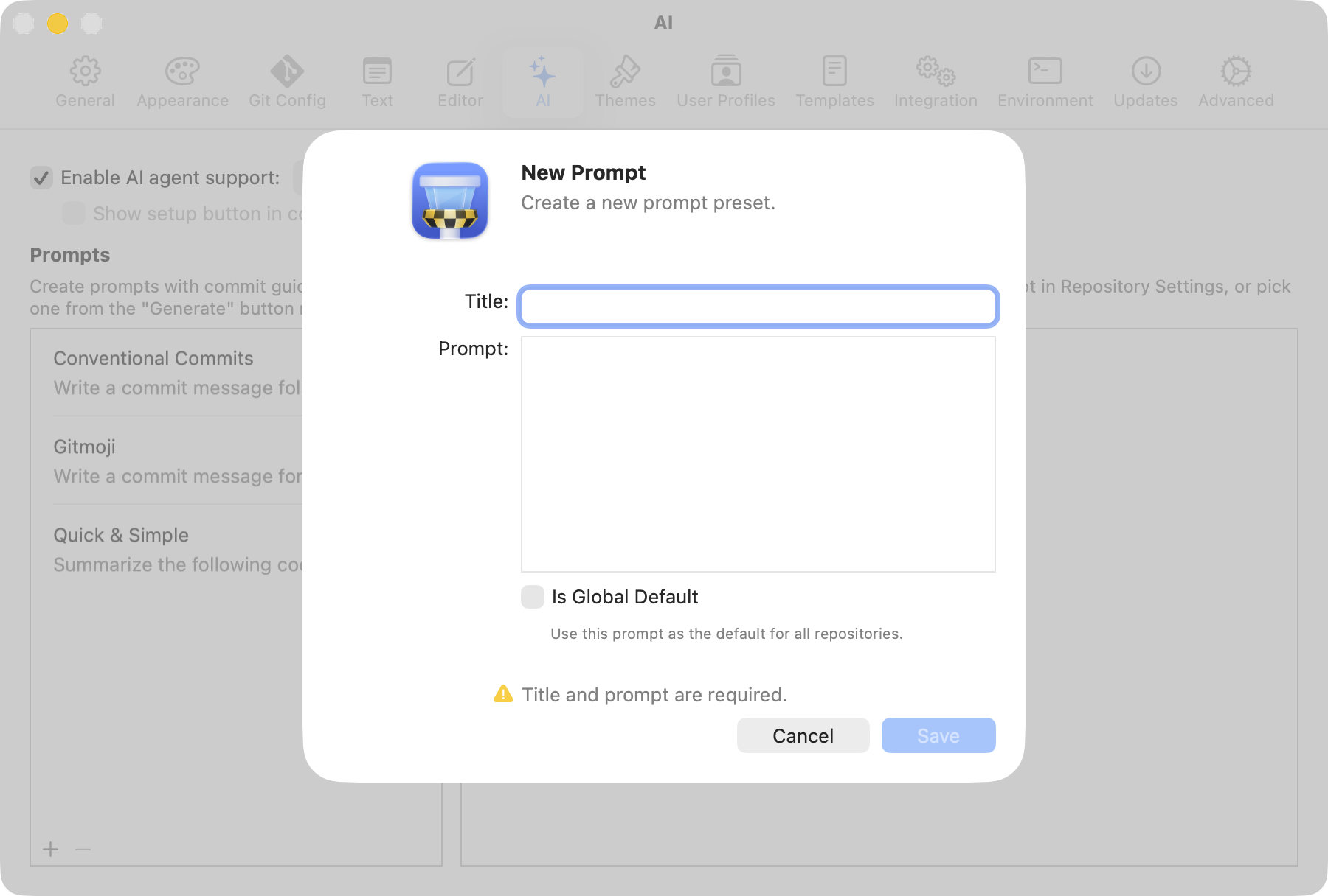 Adding a New Custom Prompt
