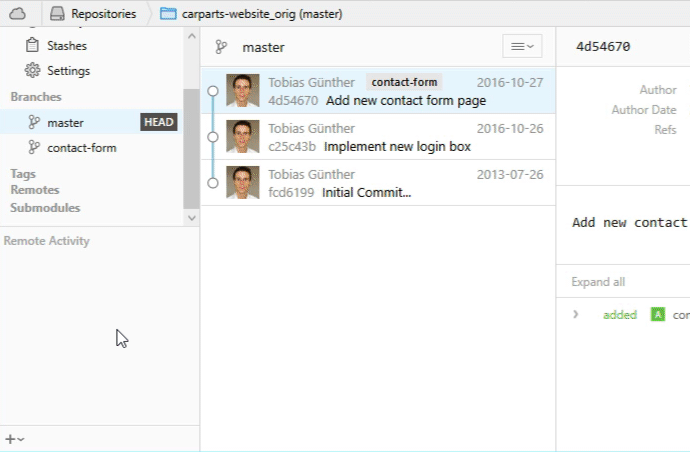 Connecting a Remote Repository | Learn Git Ebook (GUI Edition)