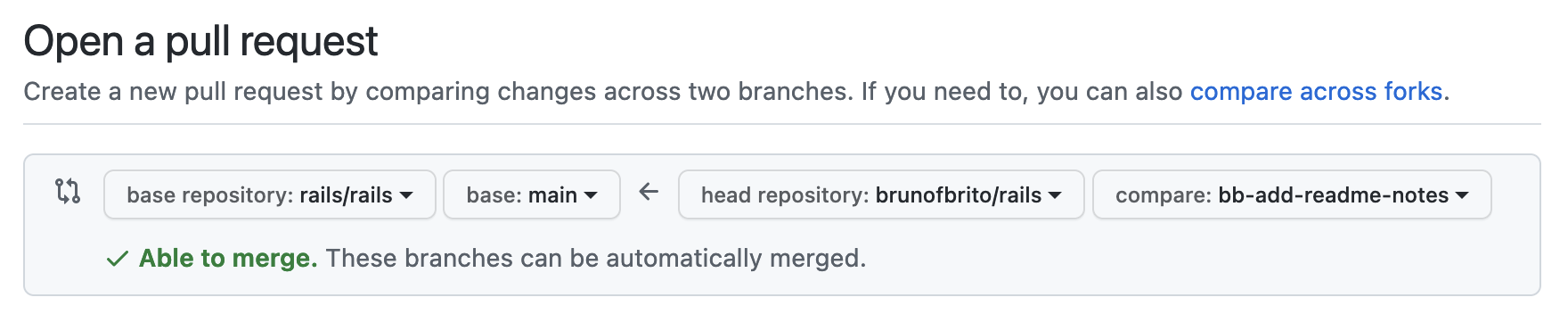 Comparing Branches and Repositories on GitHub