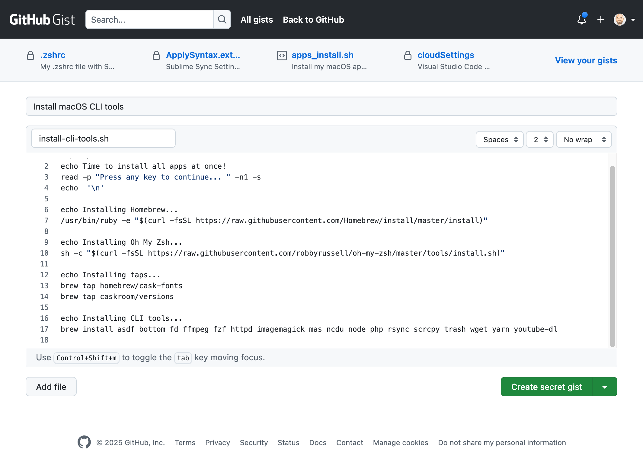 GitHub Gists