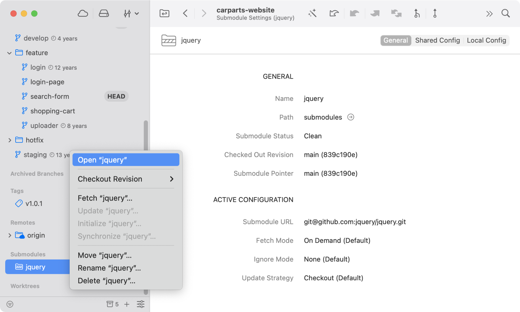 Managing Submodules in Tower
